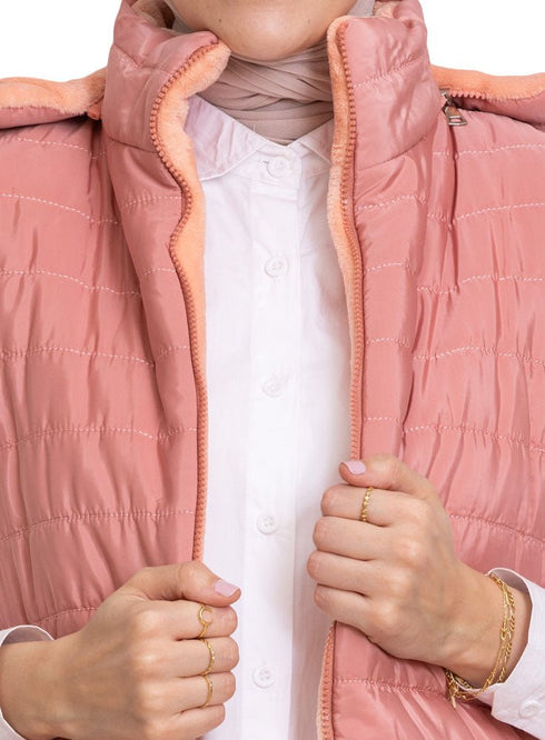 Pink L - Cut Double Face Jacket - Khotwh